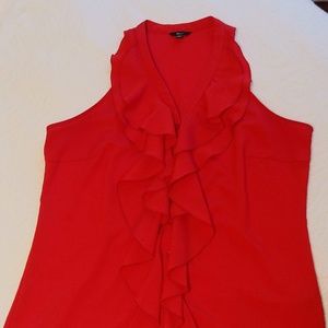 Red Sleeveless Blouse
